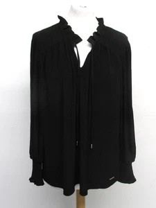 ANNE KLEIN Size L Women's Black Long Sleeve High Neck Blouse. Pre Loved - Picture 1 of 9