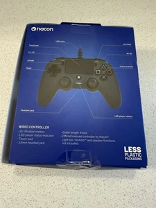 Nacon Wired Controller For PlayStation 4 PS4 and PC, Black Sealed - Picture 1 of 3