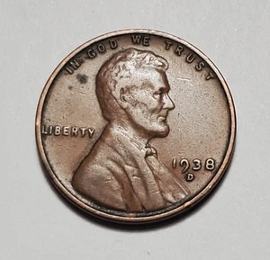 1938 D LINCOLN WHEAT PENNY #C9827 - Picture 1 of 2