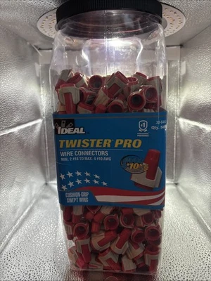 IDEAL Twister PRO 30-644J Wire Connectors – Red/Tan, Jar of 500 – 22 to 8 AWG, S - Image 1 of 4