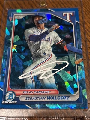 2024 Bowman Chrome Sapphire Sebastian Walcott Auto - In Person Auto - Image 1 of 3