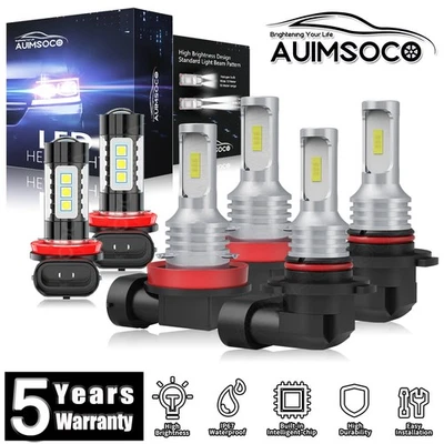 For Ford Taurus X 2008-2009 LED Headlight Hi/Lo Beam Fog Light Bulbs Cool White - Imagem 1 de 4