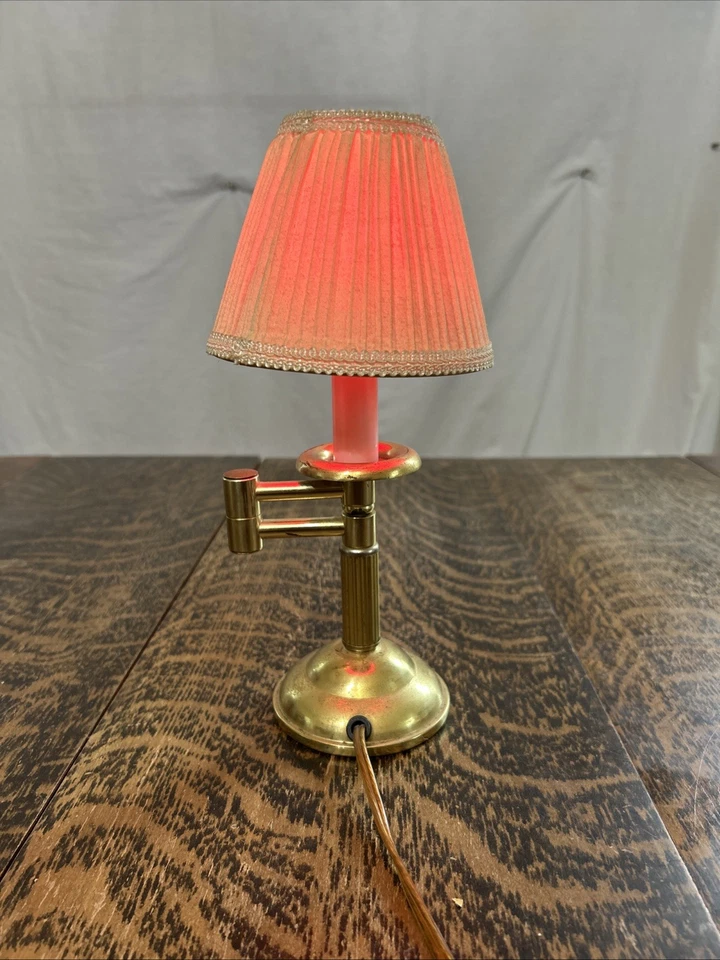 Vintage Mid Century Modern Swing Arm Desk Lamp 8” Tall Working Condition - Image 1 of 4