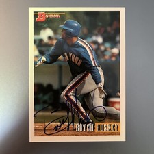 BUTCH HUSKEY 1993 BOWMAN AUTOGRAPHED SIGNED AUTO BASEBALL CARD