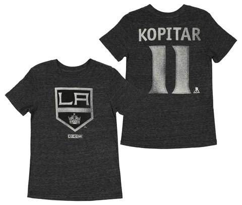 CCM Los Angeles Kings Anze Kopitar #11 NHL Youth Vintage Player Tee, Black Cover