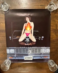 Vintage 1985 Autobuff Magazin Topless Modell Poster 18x24" Auto Garage - Bild 1 von 5
