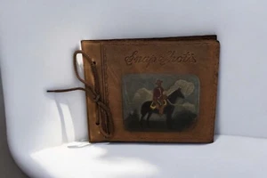 Vintage Leder Fotobuch Souvenir Brockville Kanada Mountie 16 unbenutzte Seiten - Bild 1 von 9