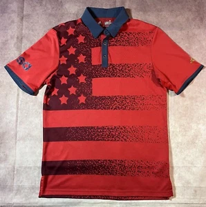 Camisa Polo Adidas Para Hombre Talla Pequeña Roja EE. UU. Golf Informal Manga Corta PGA Tour - Imagen 1 de 9