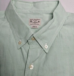 Mens J. Crew Long Sleeve Green Pinstriped Button Up Shirt Size XL - EUC - Picture 1 of 2