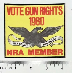 1980's NRA Member  Decal Sticker Label Vote Gun Rights - Bild 1 von 2