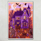 Haunted House Spooky Illustration Artwork Witchy Halloween Poster No Frame 