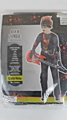 Disfraz de Halloween Rock Zombie Niño Talla Pequeña 4-6, Conjunto Completo de 6 Piezas Foto 1 de 4