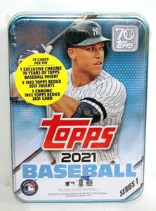 2021 Topps Series 1 Factory Sealed Tin Aaron Judge 75-Cards - Picture 1 of 6