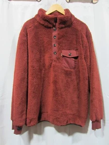 NWT Buffalo Jackson Kodiak Fleece Pullover Camp Sweater Jacket Rust Red Men's XL - Picture 1 of 7