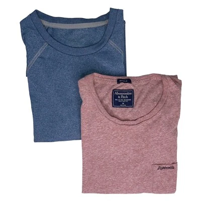 A&F (& unbranded) T-Shirts Lot of 2 Men's Sz Medium Blue Red Muscle Short Sleeve - Image 1 of 4