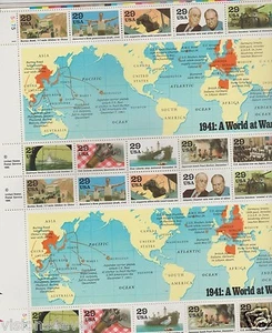 A WORLD AT WAR 29 CENT STAMPS* FULL SHEET * 11 FULL SHEETS* 222 - Picture 1 of 1