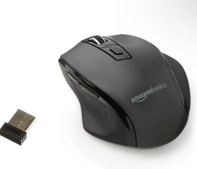 🌟Amazon Basics Ergonomic 2.4 Ghz Wireless Optical PC Mouse DPI Adjustable🌟 - Image 1 of 4