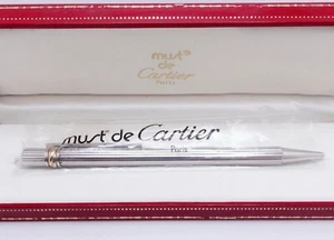 1990 Cartier Must De Cartier Trinity Silver Plaque Ballpoint Pen With Box - Picture 1 of 11
