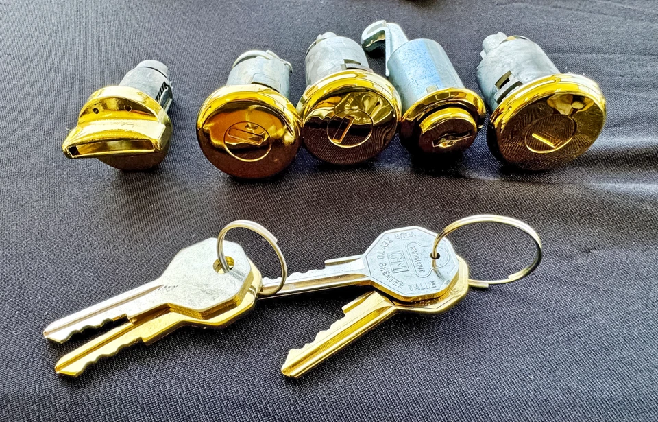 1964-Impala 24k Gold Plated Door Locks Ignition Glovebox, Trunk,  Keys, Hardware - Image 1 of 1