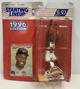 1996 Starting Lineup Dikembe Motombo Action Figure & Card Hawkes Orig Package - Picture 1 of 9