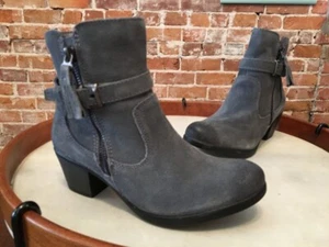Earth Origins Grey Suede Water Repellent Tori Heel Ankle Boot 5 Sale - Picture 1 of 4