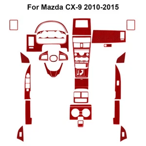 47Pcs Red Carbon Fiber Full Interior Kit Cover Trim For Mazda CX-9 2010-2015 - Bild 1 von 16