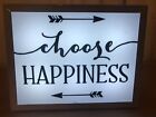 Nowy Wybierz Happiness Ściana Dekoracja domu Znak ze światłem