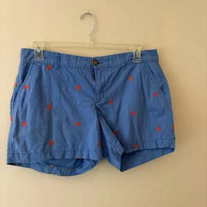 Women's Old Navy Palm Tree Embordered Blue Shorts Size 12 - Picture 1 of 3