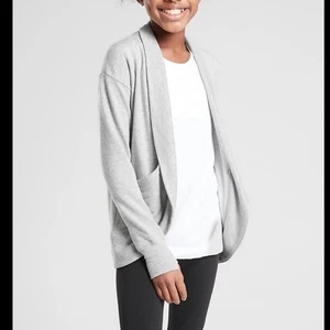 Athleta Girl Wrap 'N Roll Sweatshirt 2.0 Cardigan Soft Cozy Pockets Sz M 8-10 - Picture 1 of 10