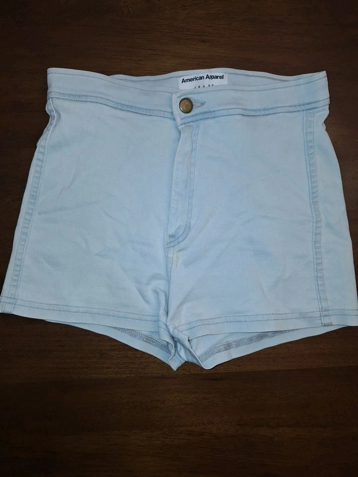 Vintage Original US Made American Apparel Easy Jeans Shorts Light Blue size M - Image 1 of 4