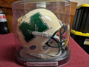 Chad pennington Marshall thundering Herd autographed signed mini helmet coa - Picture 1 of 4