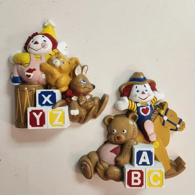 Vintage Años 90 Burwood Products Payaso ABC XYZ Decoración de Pared Guardería Bebé Niños Foto 1 de 4