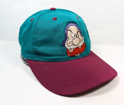 Sombrero de Colección Blancanieves y los Siete Enanos GRUMPY Disney Años 90 Snapback Foto 1 de 4