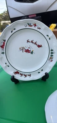 Набор из 6 рождественских обеденных тарелок Pfaltzgraff Snow Bear 11 дюймов ЧИТАЙТЕ - Изображение 1 из 4