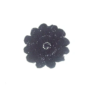 Delicado aplique de costura de flor de mamá negro de ganchillo de 5 capas grande - Imagen 1 de 2