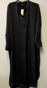 NWT Banana Republic Black Dress Size L Long Sleeve Mandarin Collar - Picture 1 of 4