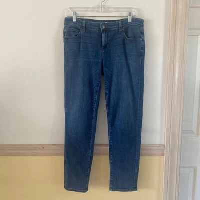 Eileen Fisher Womens Blue Wash Denim Straight Leg Jeans Pants Size 4 - Image 1 of 4