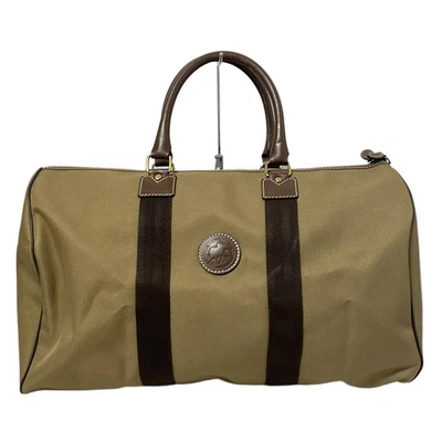 Auténtico bolso Boston HUNTING WORLD - marrón claro marrón oscuro de lona de cuero Foto 1 de 4