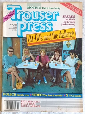 Trouser Press Magazine Nov 1982 Go-Go's, Sparks, Police, Motels Near Mint Q5 Foto 1 de 2