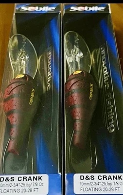 2 señuelos de pesca Sebile D&S Crank 70 Crankbait MATE ROJO MARRÓN CRAWDAD - NUEVOS Foto 1 de 4
