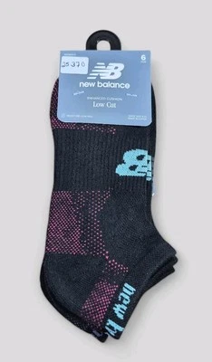 Женские носки NEW BALANCE низкого покроя мягкие супинаторы поддержка 6 пар размер обуви 4-10  - Изображение 1 из 4