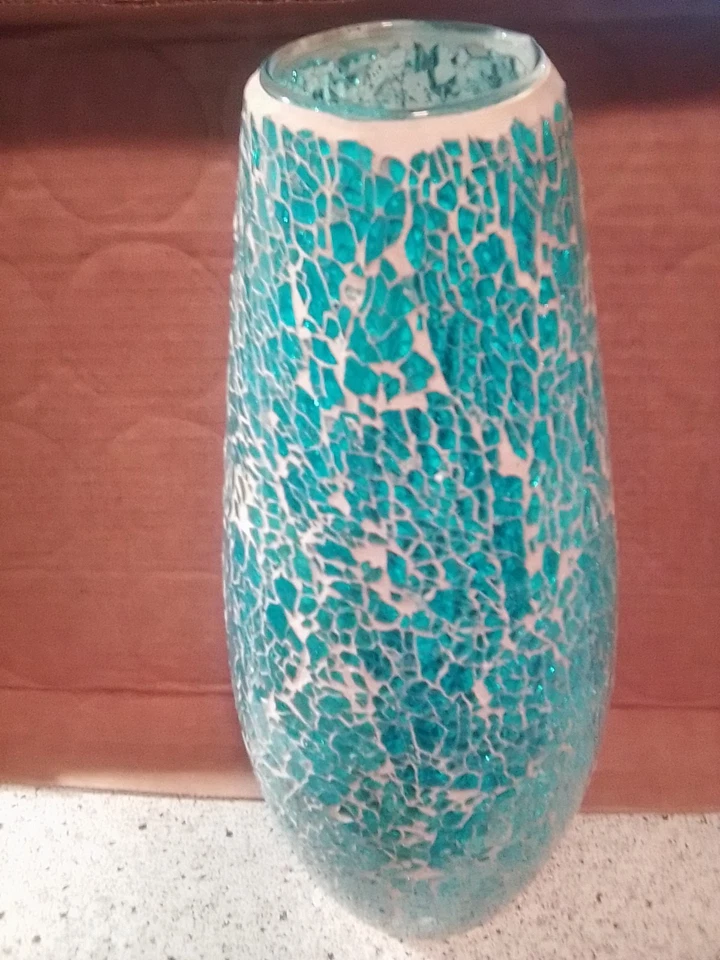 Jarrón mediterráneo de cerámica azul playa verano Foto 1 de 3