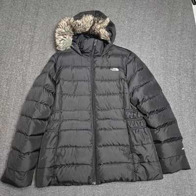 Chaqueta de relleno para mujer The North Face Gotham II 550 capucha de piel negra talla XL Foto 1 de 4