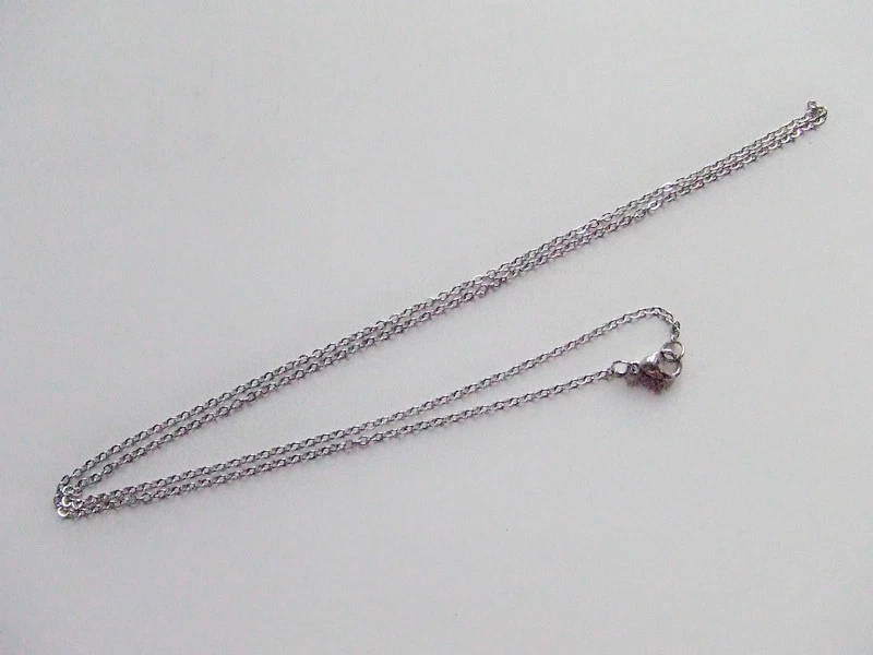 50cm base per collana  1mm in acciaio inox  316 colore argento scuro - Immagine 1 di 1