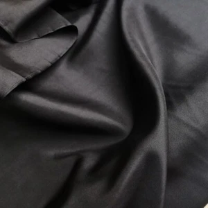 1 Yard Black Natural Silk Habutai Lining 100% Mulberry Silk Fabric Habotai - Picture 1 of 6