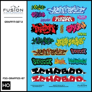 HO Scale Graffiti Decal Set 2 - Picture 1 of 2