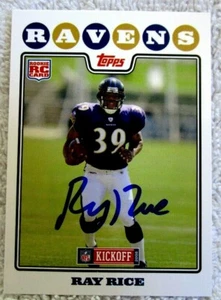 Ray Rice RC 2008 Topps Hand Signed Rookie Card comes with COA!Ravens RB RC - Picture 1 of 3