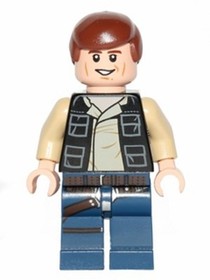 LEGO 75052 Star Wars - Han Solo - Dark Blue Legs, Vest w/ Pockets - Mini Figure 