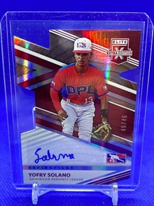 2020 Panini Elite Extra Edition Aspirations Die Cut Auto #179 Yofry Solano 46/46