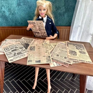 30PC Nostalgia Newspaper 1/6 Scale Dollhouse Miniatures Vintage Readable Soldier - Picture 1 of 9